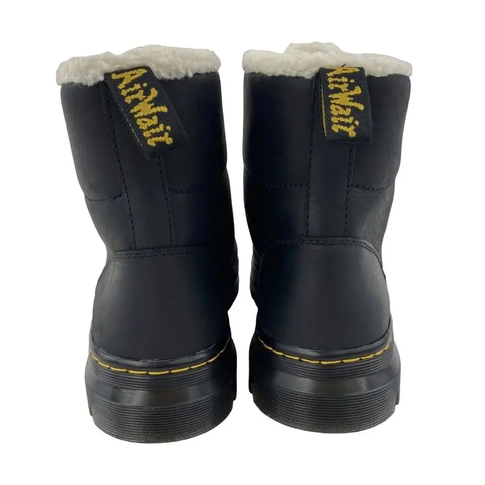 Dr. Martens Combs Wyoming Faux Fur Lined Lace Up Ankle Boots Docs WMN 10